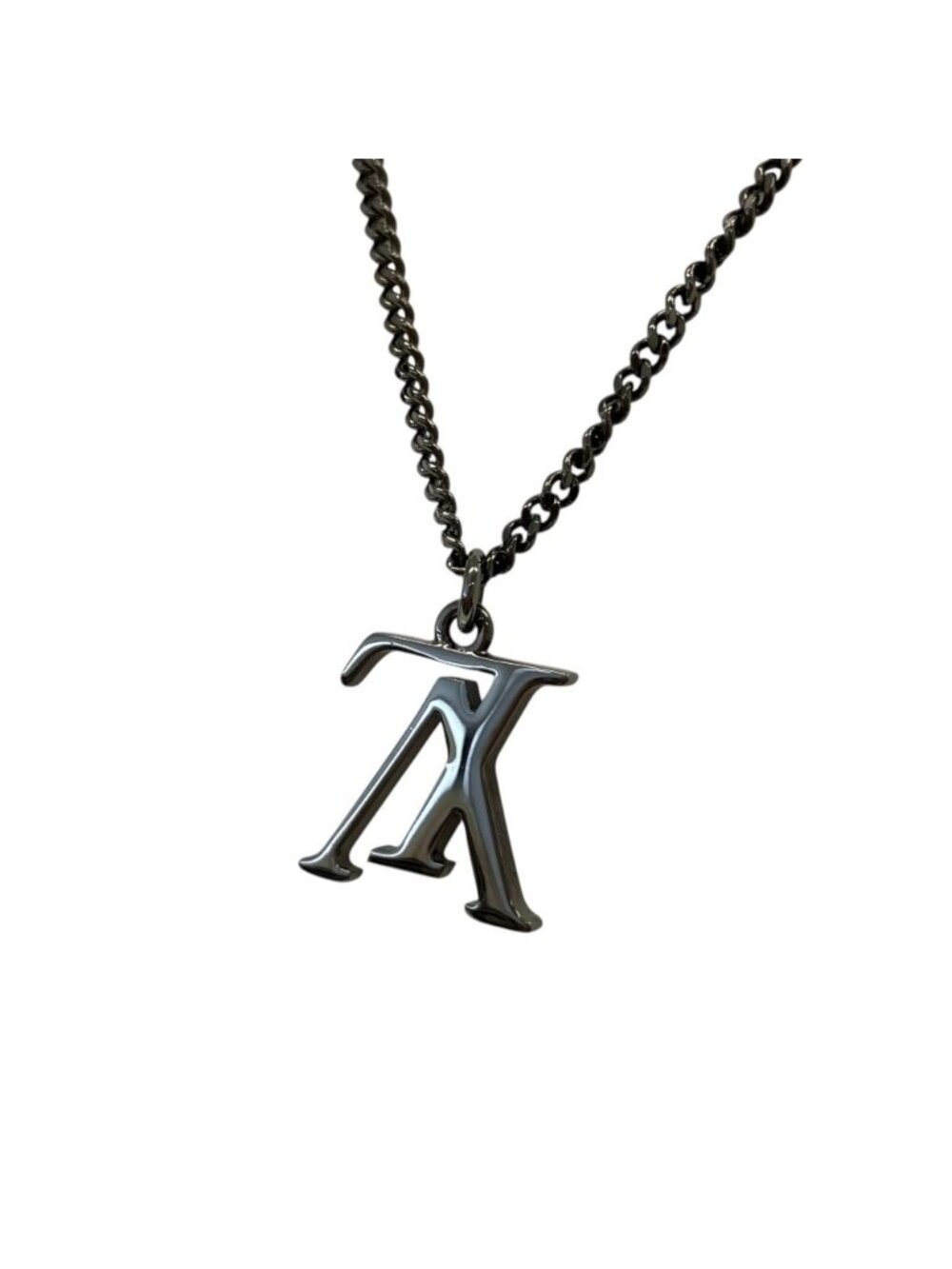Louis Vuitton Collier LV Upside Down Necklace Gunmetal